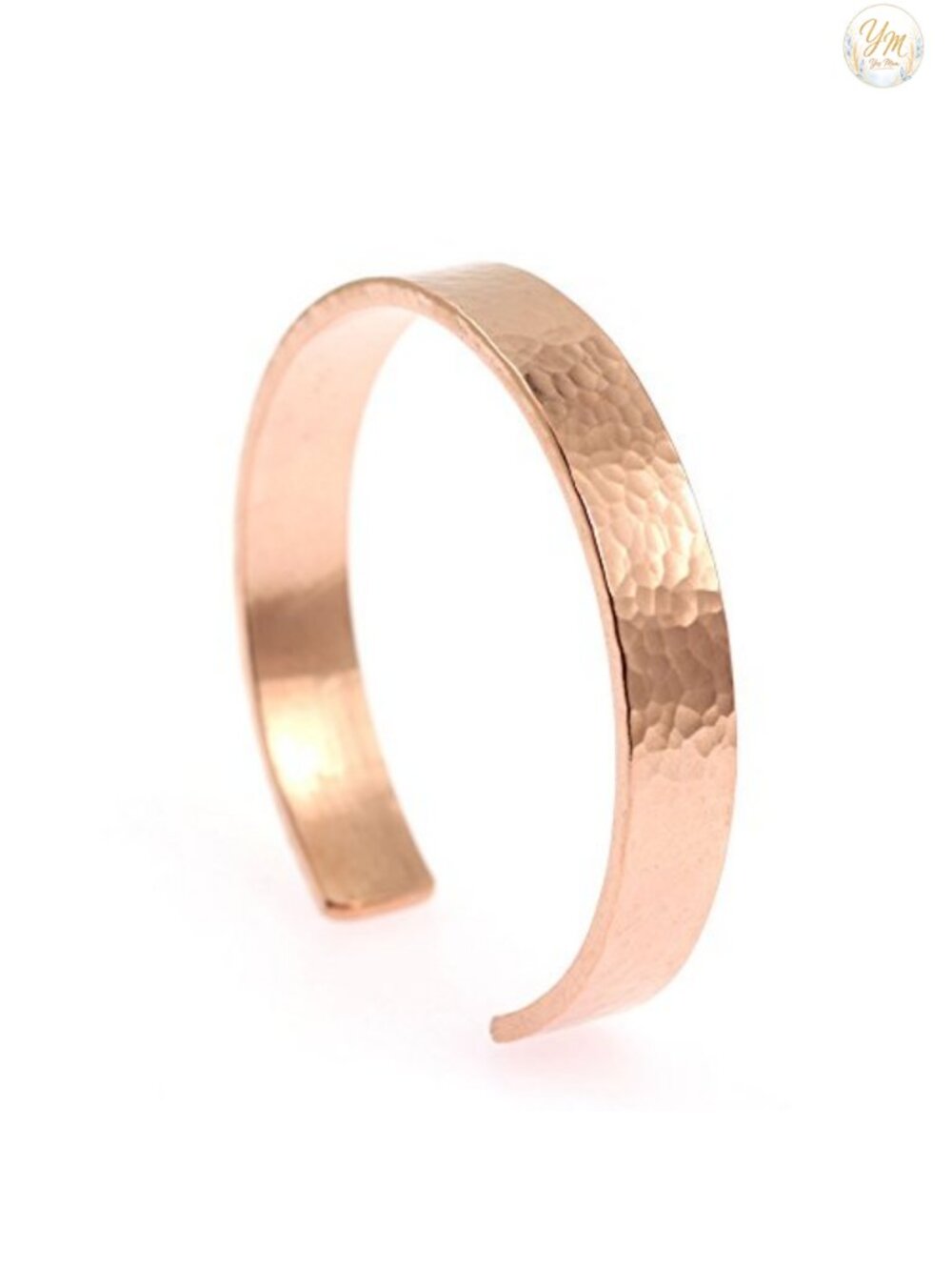 Handmade Hammered Copper Cuff Bracelet - Uncoated Solid Copper, Adjustable